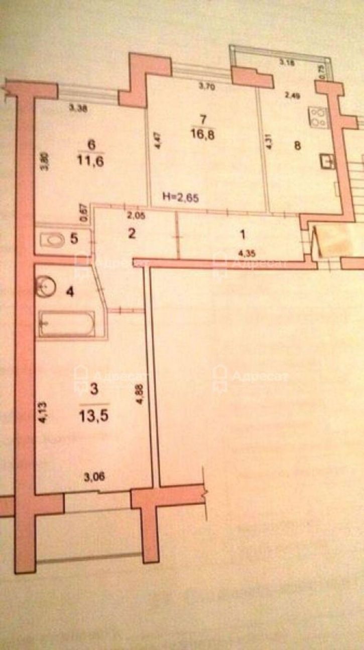 3-комн квартира ул. 35 Гвардейской,  д.4