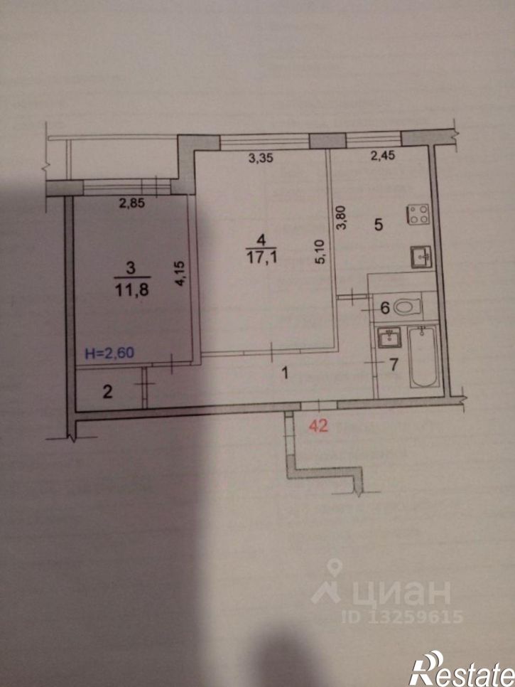 2-комн квартира улица Елисеева, 15А,  д. 15А