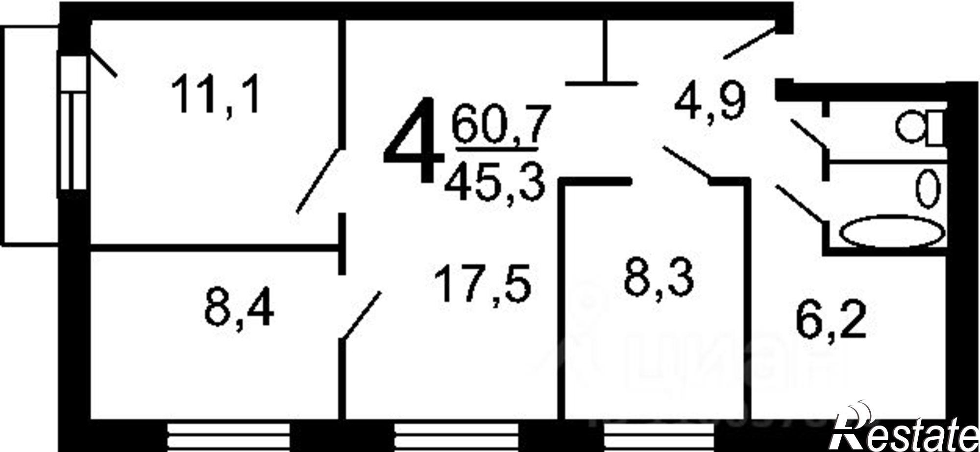 Купить квартиру за 4 690 000 рублей на ул им. Тургенева, 18