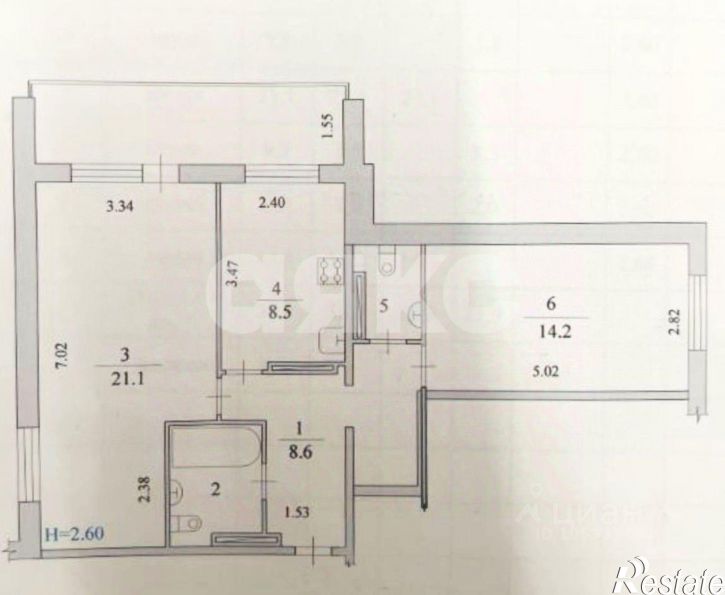 2-комн квартира Владимирская улица, 64,  д. 64