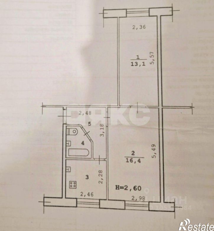 2-комн квартира ул Московская, 21,  д. 21