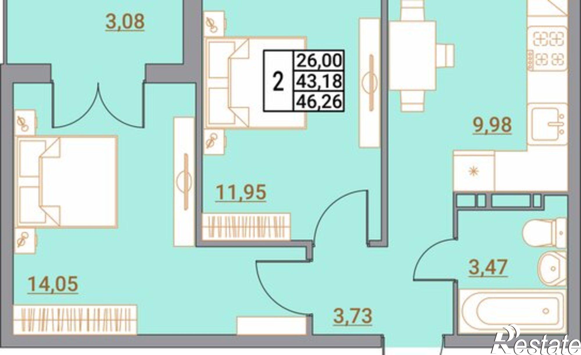 Купить квартиру за 4 348 440 рублей на Олимпийский пер, 4