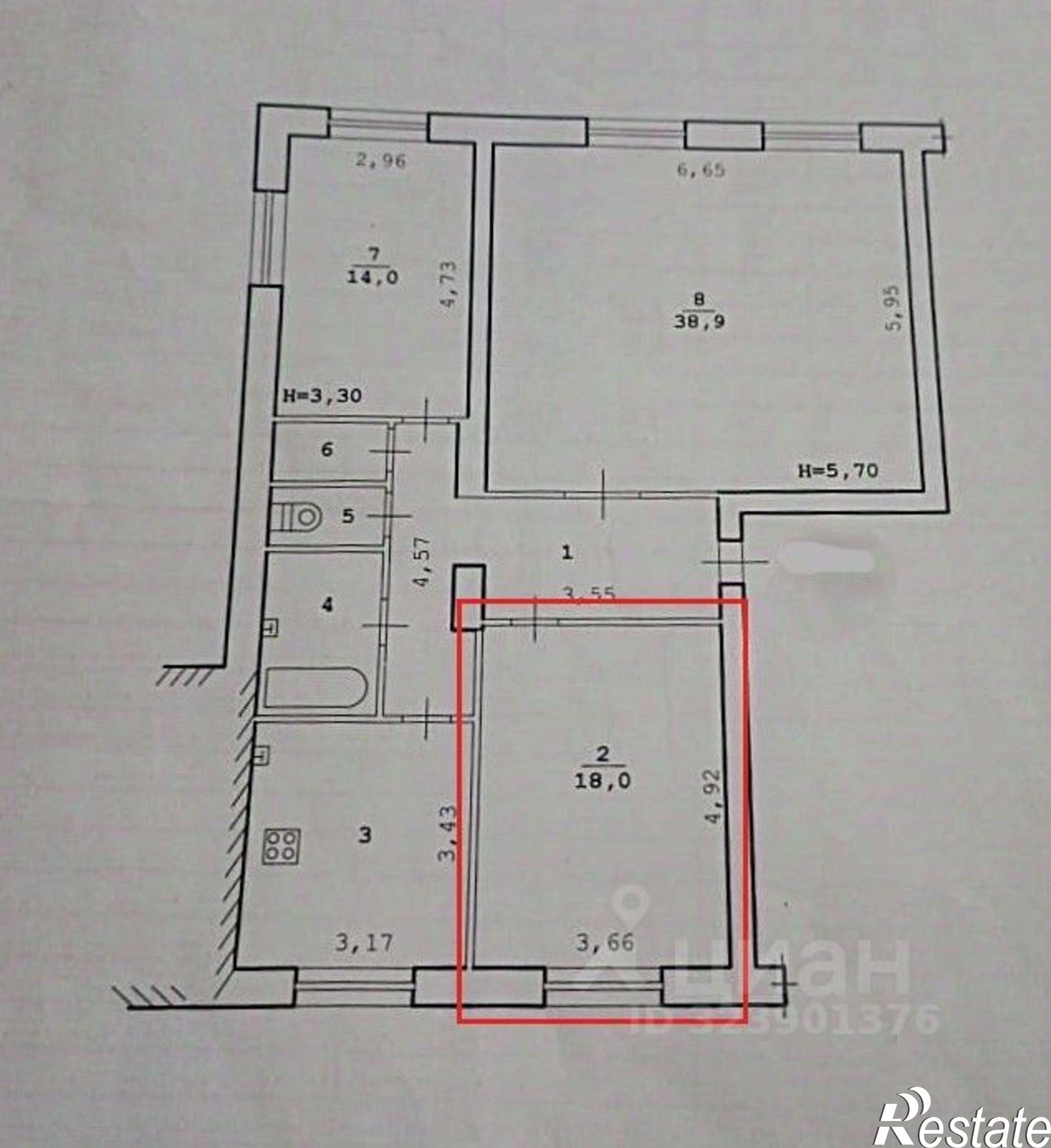 Купить квартиру за 1 900 000 рублей на ул Мира, 13