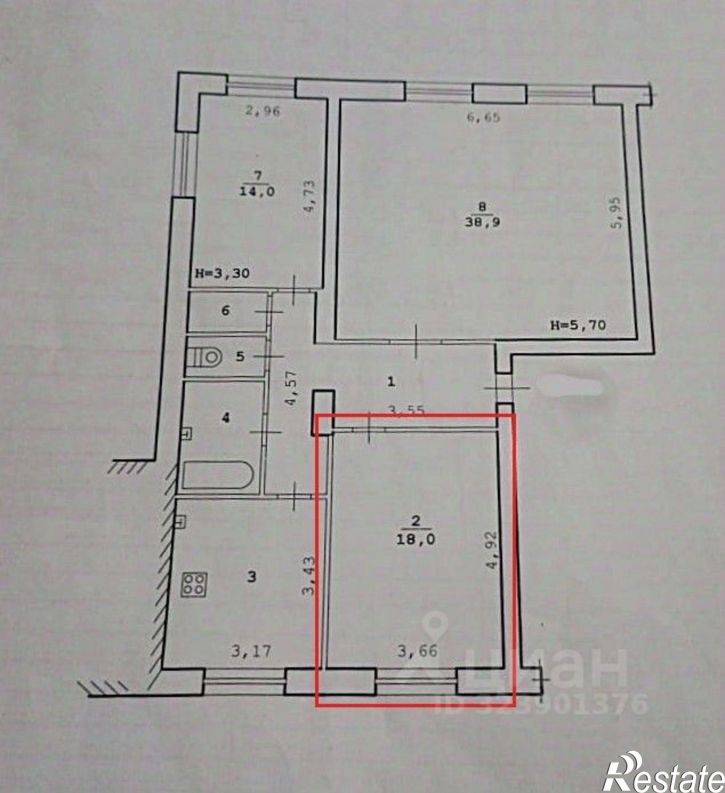 3-комн квартира ул Мира, 13,  д. 13