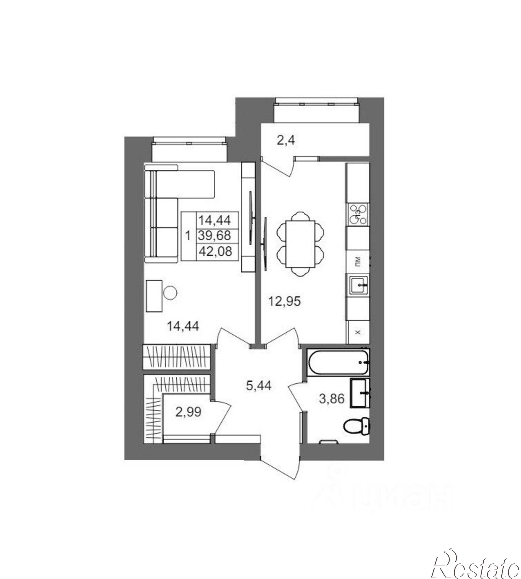 Купить квартиру за 7 374 000 рублей на ул Смольная, 27
