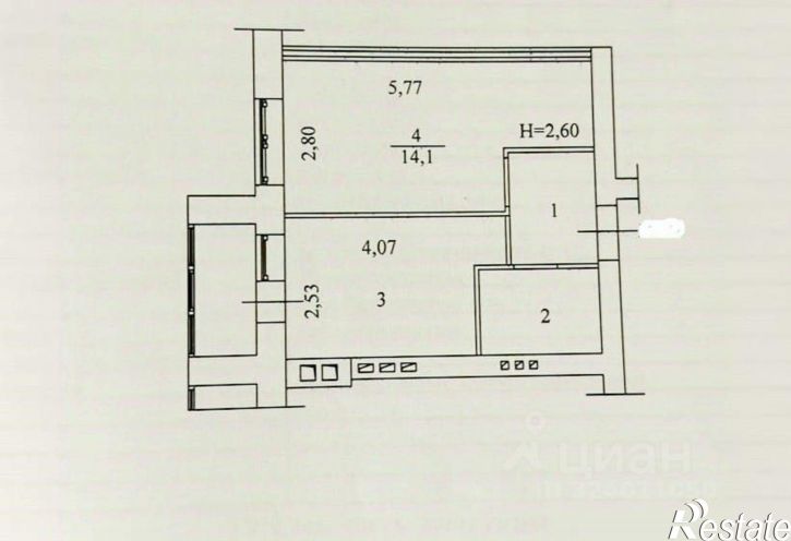 1-комн квартира улица Химина, 9А,  д. 9А