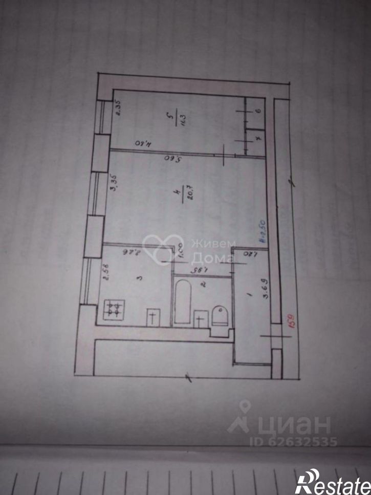 2-комн квартира пр-кт им. В.И. Ленина, 153,  д. 153