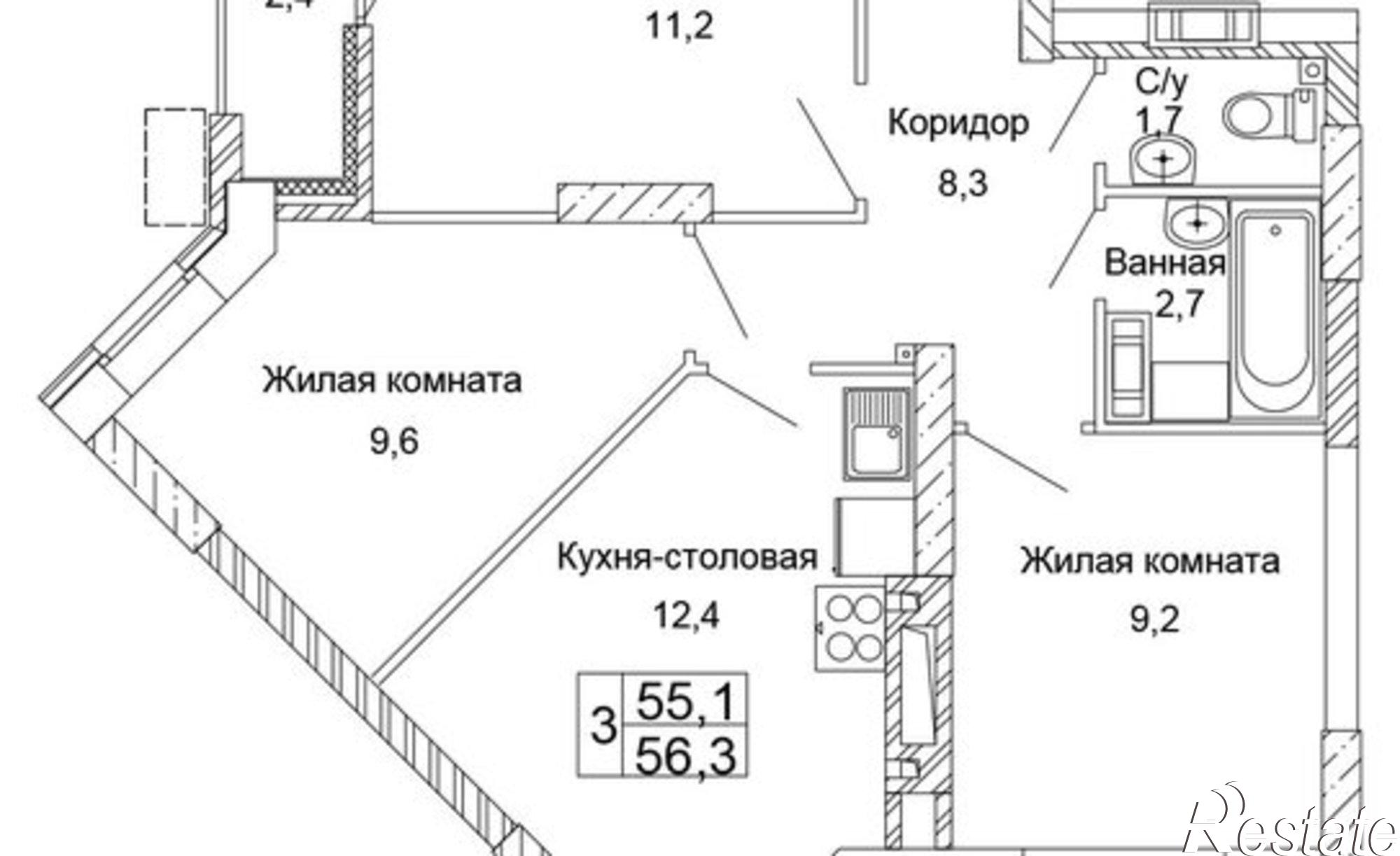 Купить квартиру за 5 390 000 рублей на ул 70-летия Победы, 20
