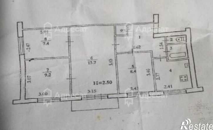 3-комн квартира Кутузовская улица, 1,  д. 1