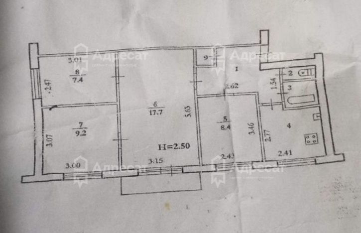 3-комн квартира ул. Кутузовская,  д.1