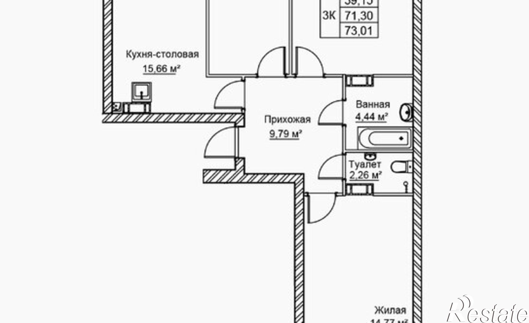 Купить квартиру за 8 031 100 рублей на улица Голубева, 1