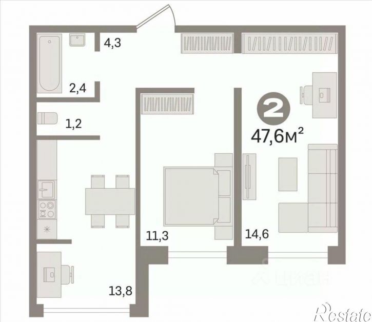 2-комн квартира ул им. гвардии красноармейца Химина, 2,  д. 2