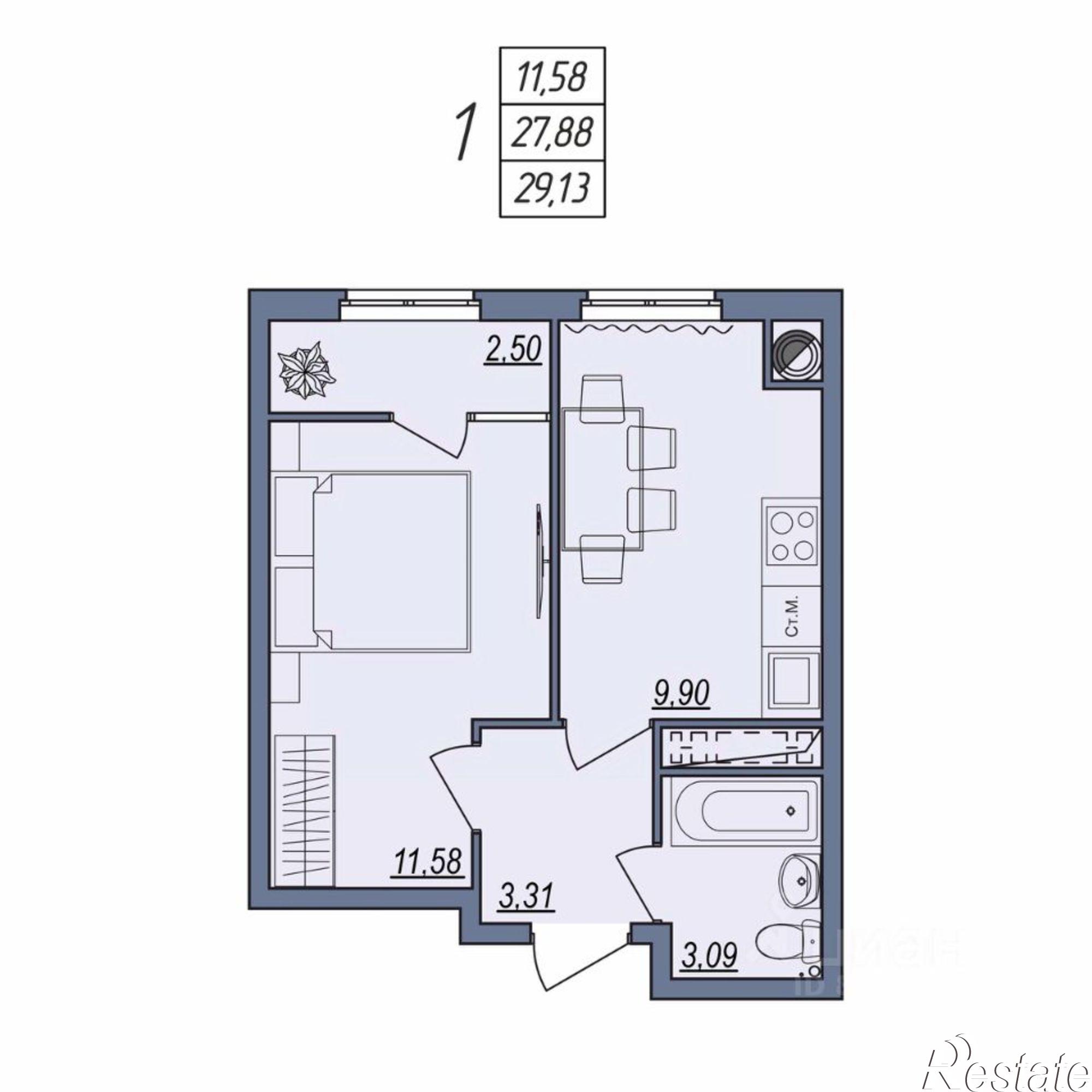 Купить квартиру за 3 495 600 рублей на ул Тракторостроителей, 8