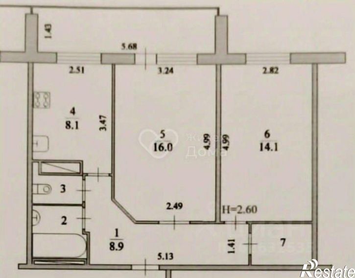 2-комн квартира ул им. академика Комарова, 55,  д. 55