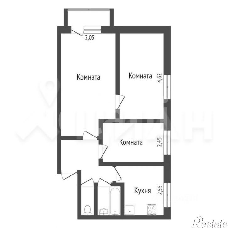 3-комн квартира ул Славская, 12,  д. 12