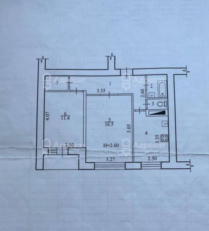 2-комн квартира ул. Кастерина,  д.2