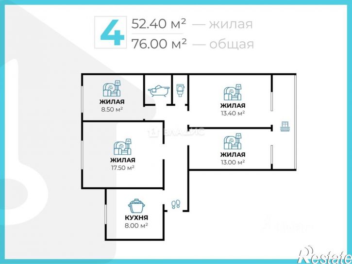 4-комн квартира ул им. милиционера Буханцева, 66,  д. 66