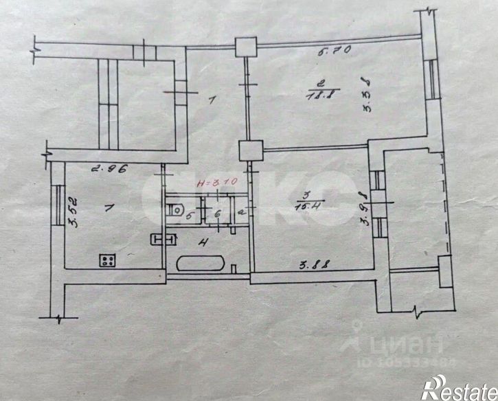 2-комн квартира Рабоче-Крестьянская улица, 14,  д. 14