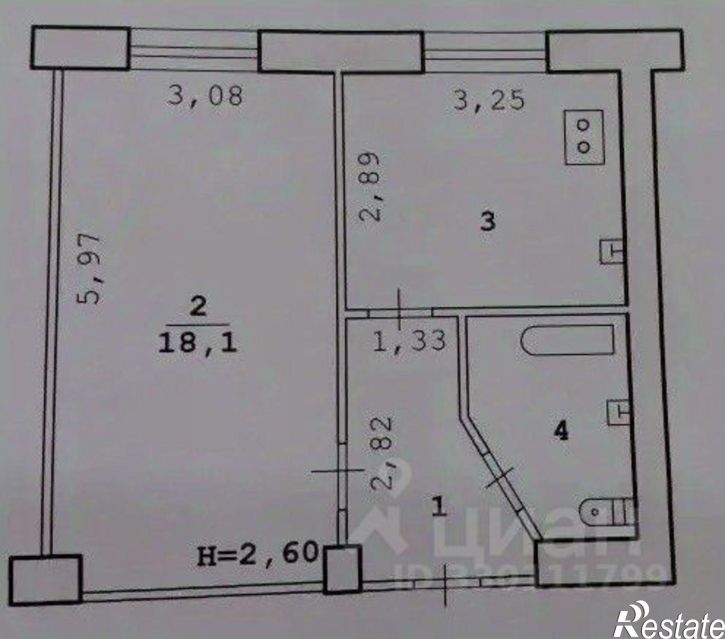 1-комн квартира ул Краснополянская, 11,  д. 11