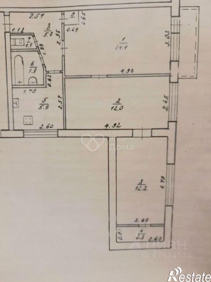3-комн квартира улица 64-й Армии, 22Б,  д. 22Б