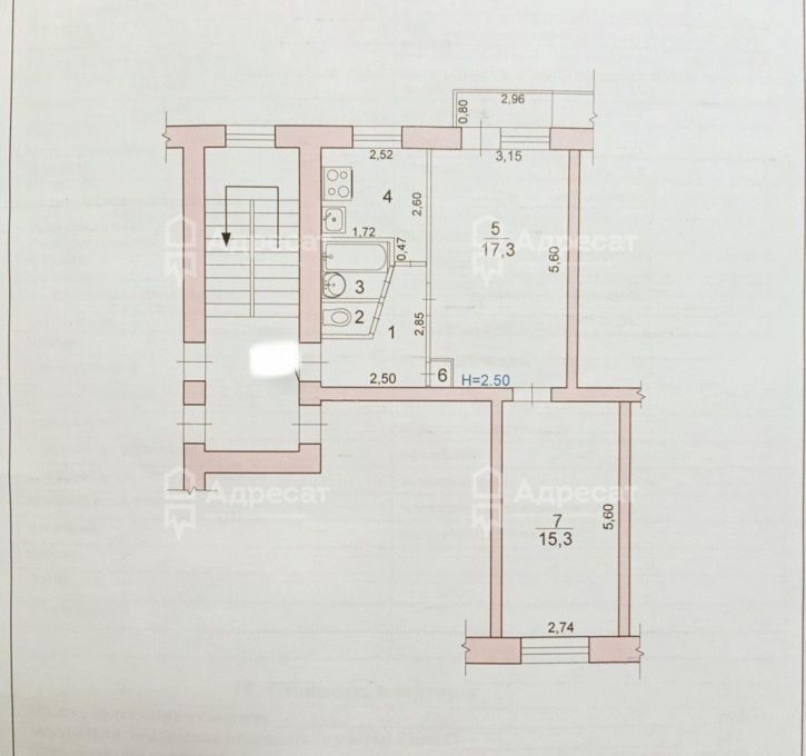 2-комн квартира ул. 35 Гвардейской,  д.15
