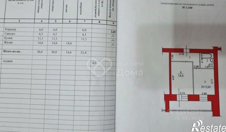 1-комн квартира улица Маршала Рыбалко, 16/1,  д. 16/1