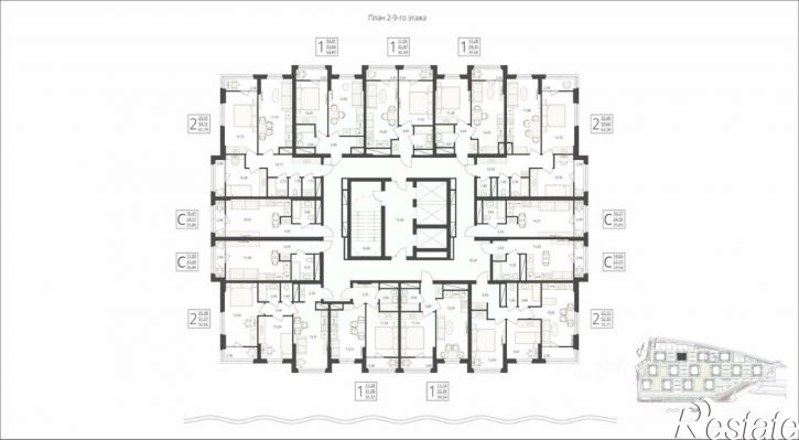 2-комн квартира в новом доме улица Степана Разина, 25/1,  д. 25/1