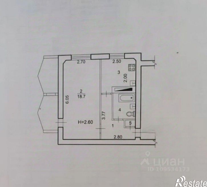1-комн квартира улица Героев Шипки, 27А,  д. 27А