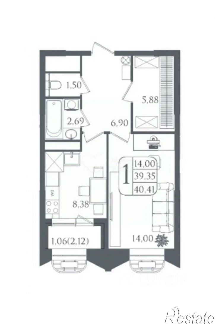 1-комн квартира Майкопская улица, 5Д/2,  д. 5Д/2