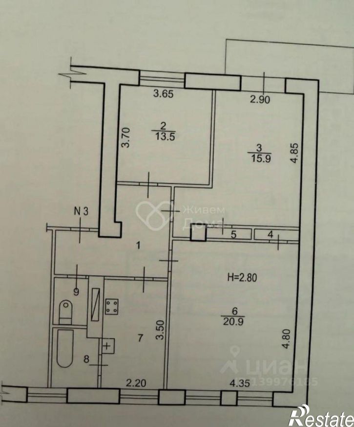 3-комн квартира улица 95-й Гвардейской Дивизии, 4,  д. 4