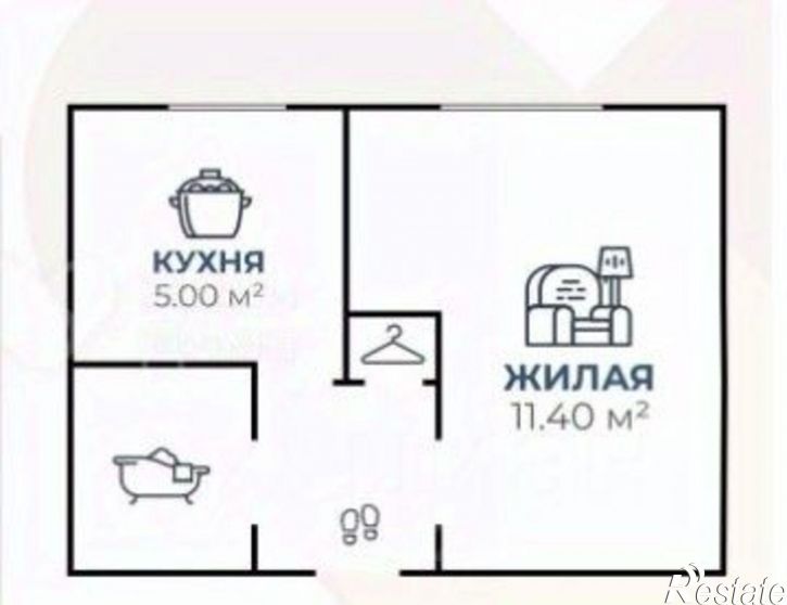 1-комн квартира улица Аренского, 2/1,  д. 2/1