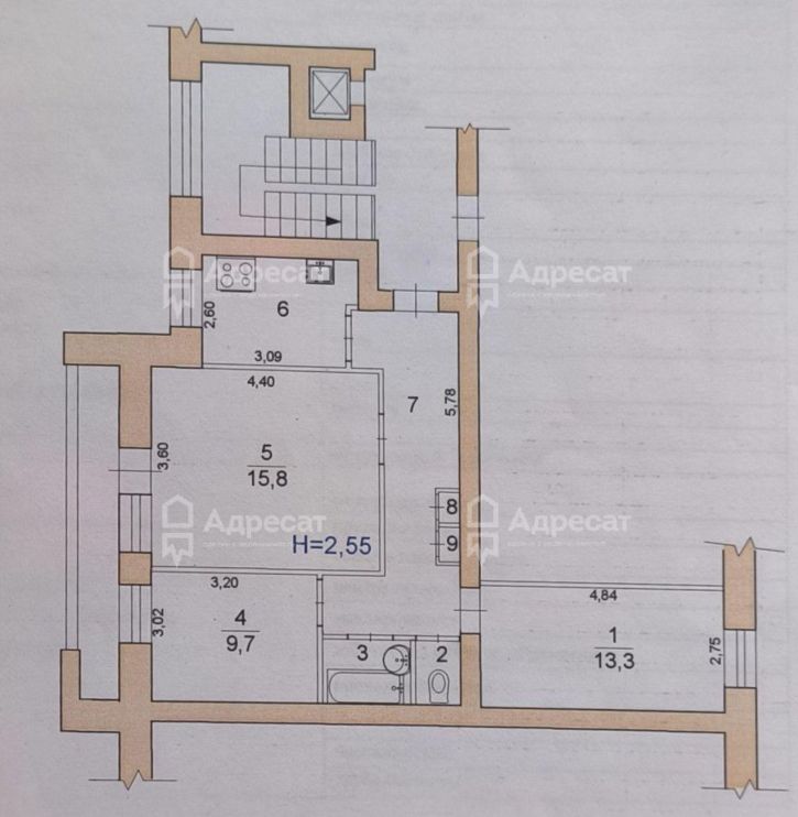 3-комн квартира ул. Казахская,  д.22