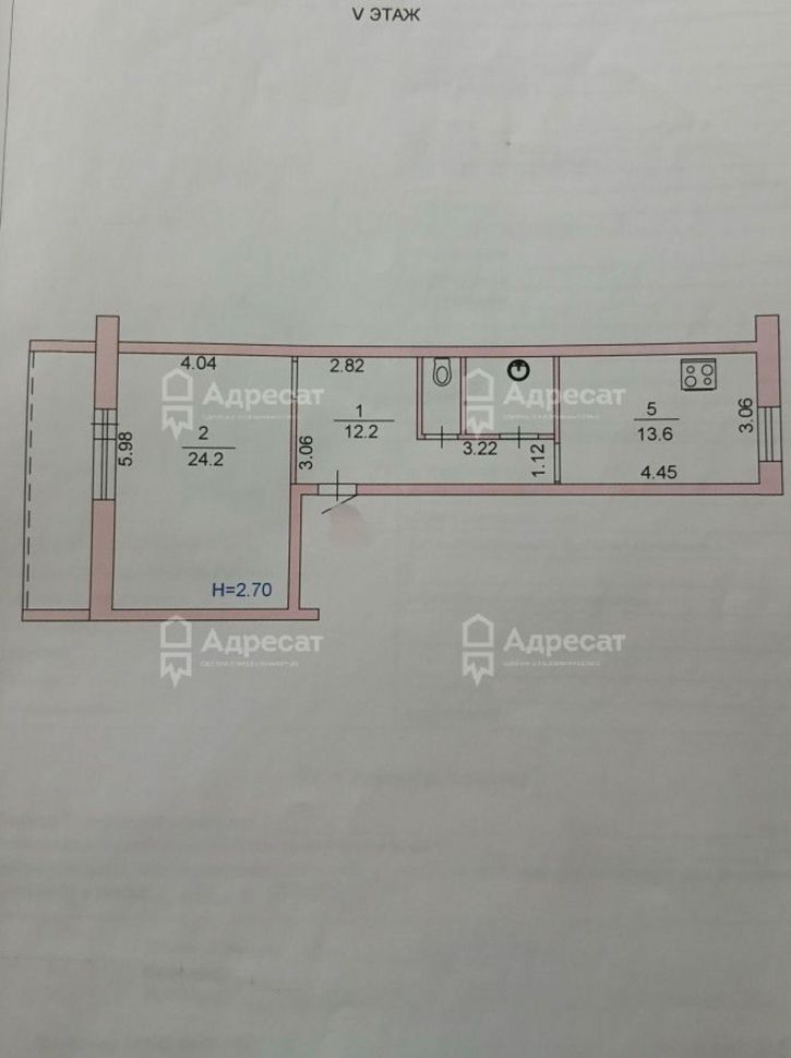 1-комн квартира пер. Удмуртский,  д.105
