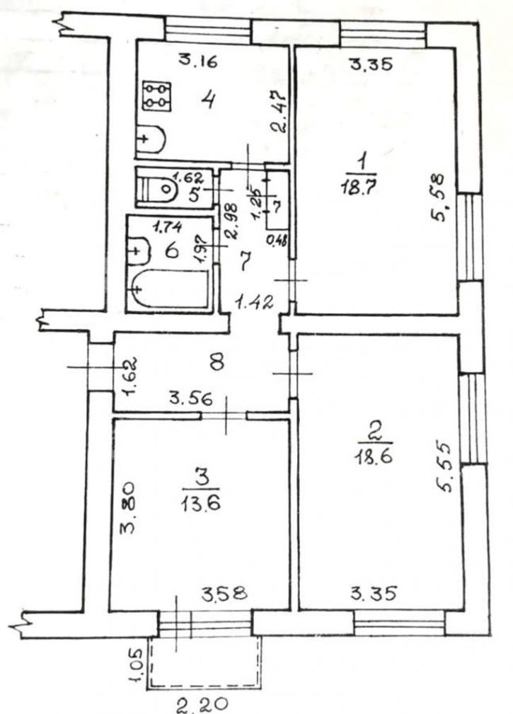 3-комн квартира ул. им. Генерала Шумилова,  д.27