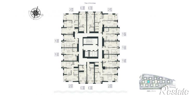 2-комн квартира в новом доме улица Степана Разина, 25/2,  д. 25/2