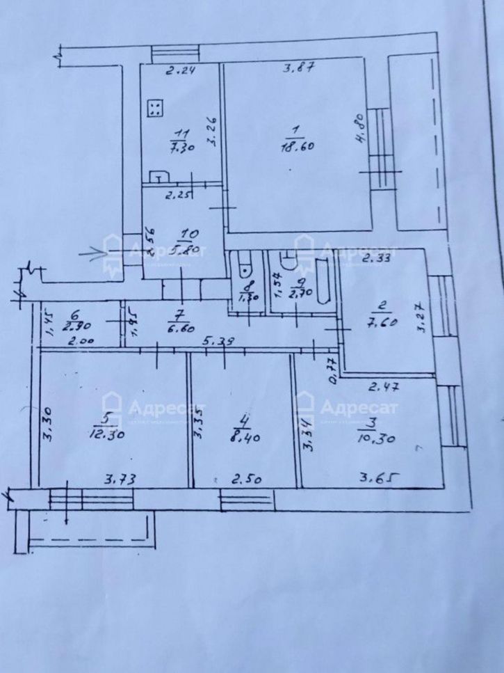 5-комн квартира ул. Федотова,  д.4