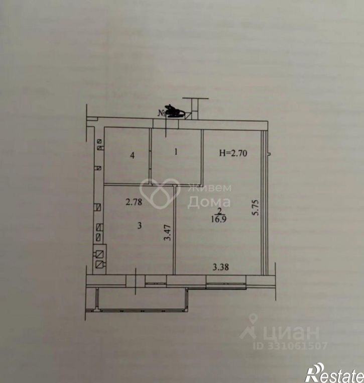 1-комн квартира улица Химина, 10А,  д. 10А