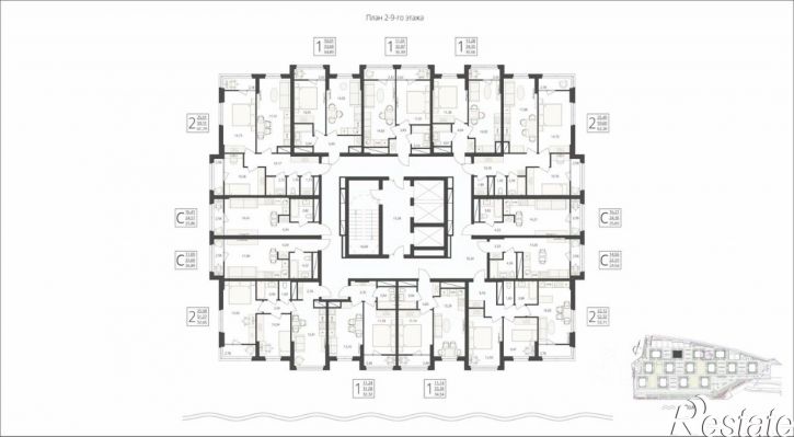 2-комн квартира в новом доме улица Степана Разина, 25/1