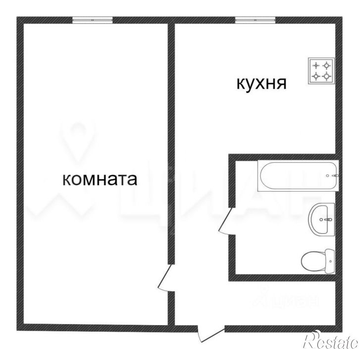 1-комн квартира улица Фадеева, 33,  д. 33