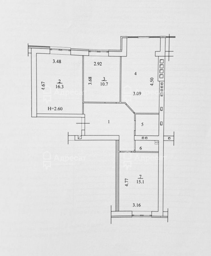 3-комн квартира ул. Химина,  д.6