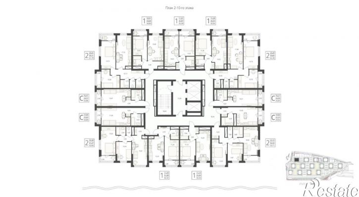 2-комн квартира в новом доме улица Степана Разина, 27