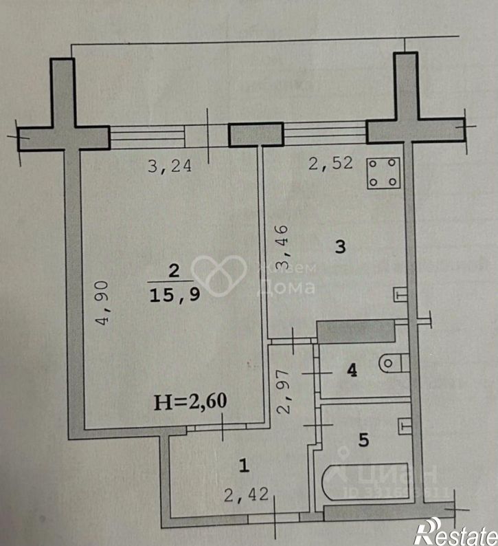 1-комн квартира ул 51-й Гвардейской, 36,  д. 36