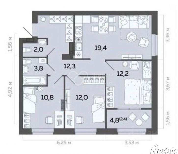 3-комн квартира ул им. Полоненко, 10,  д. 10