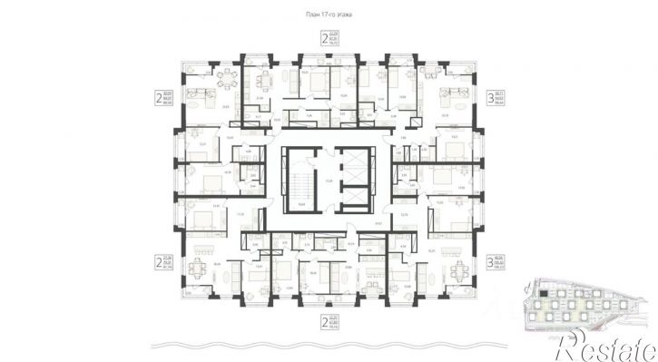 3-комн квартира в новом доме улица Степана Разина, 27