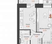 1-комн, 35 кв м, этаж 7/8 ЖК Центропарк