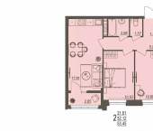 2-комн, 53 кв м, этаж 8/10 ул Революционная, 51