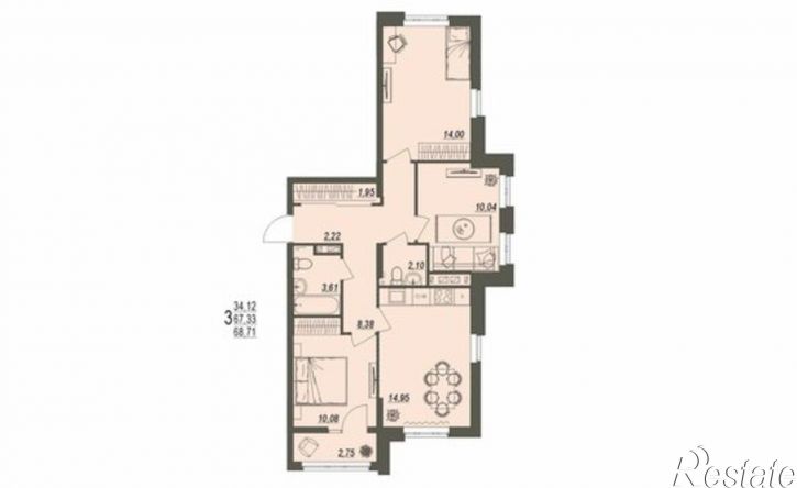 3-комн квартира в новом доме ул Революционная, 51,  д. 51