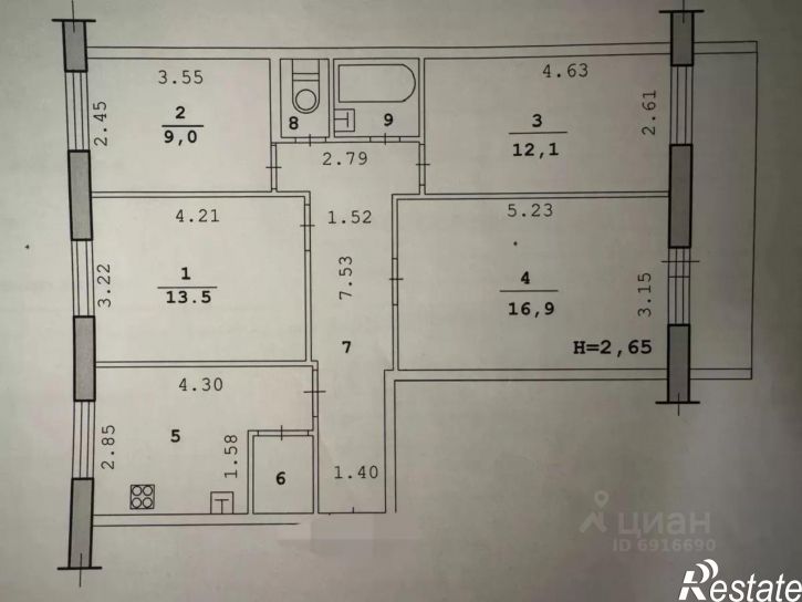 4-комн квартира ул Казахская, 16,  д. 16