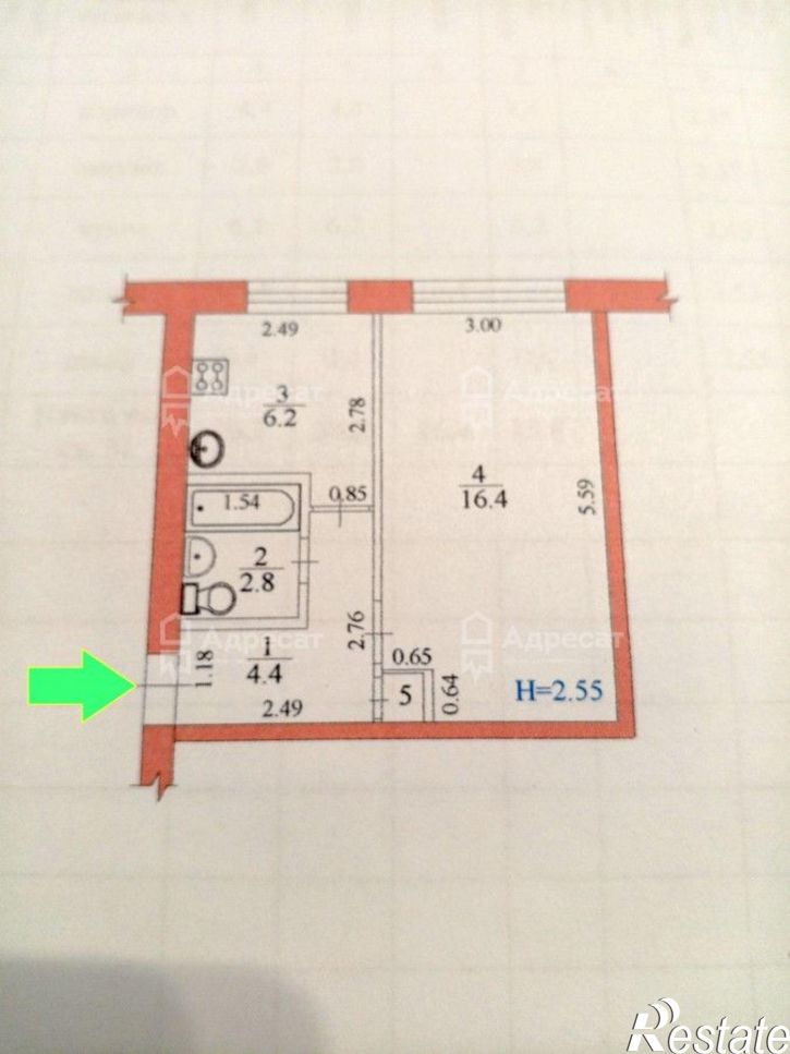1-комн квартира ул. им. Полухина,  д.2/2