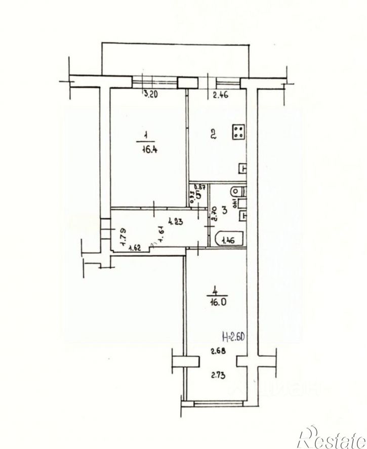 2-комн квартира пр-кт им. Маршала Советского Союза Г.К. Жукова, 106,  д. 106